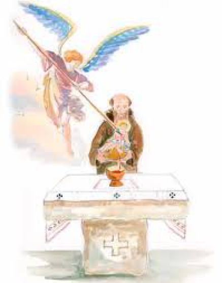Depiction of the Eucharistic miracle of Scete